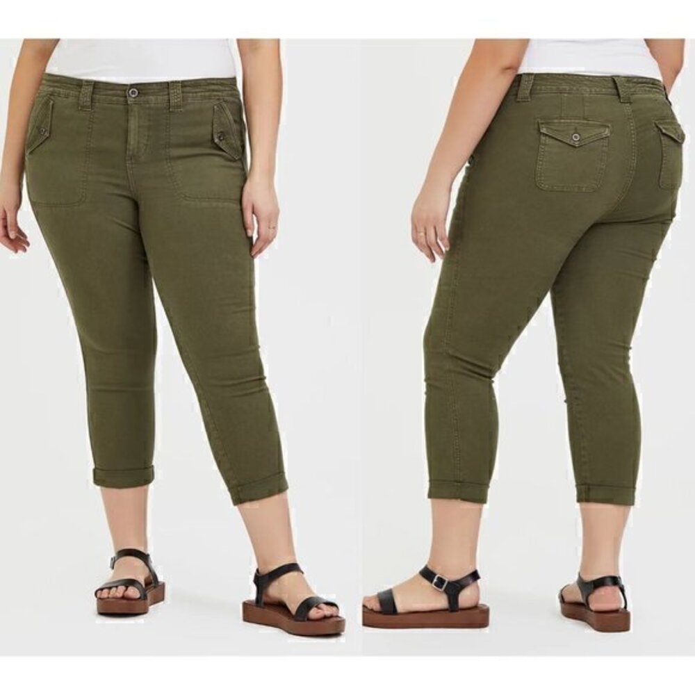 Torrid Cropped Aviator Skinny Stretch Twill Mid-Rise Pants Size 12